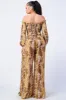 SEXY PYTHON OFF SHOULDER TOP AND WIDE PANTS SET sold by privy
