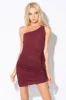 LUXE GLITTER MESH ONE SHOULDER RUFFLED DRAP DRESS sold by privy