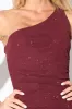 LUXE GLITTER MESH ONE SHOULDER RUFFLED DRAP DRESS sold by privy