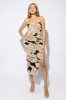 FLORAL PRINT MESH SPAGHETTI STRAPS MIDI DRESS sold by privy