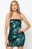 SEXY FOILED EMBROIDERED VELVET LACE UP MINI DRESS sold by privy