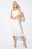LUXE MESH SLEEVELESS RUFFLED RUCHED HEM MIDI DRESS sold by privy