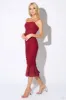 LUXE MESH SLEEVELESS RUFFLED RUCHED HEM MIDI DRESS sold by privy