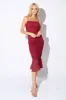 LUXE MESH SLEEVELESS RUFFLED RUCHED HEM MIDI DRESS sold by privy