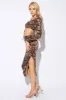 CHIC ABSTRACT PRINT FOILED CROP TOP & SKIRT SETS sold by privy