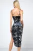 LUXE FLORAL VELVET BURNOUT COWL NECK MIDI DRESS sold by privy