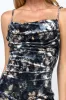 LUXE FLORAL VELVET BURNOUT COWL NECK MIDI DRESS sold by privy