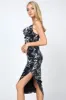LUXE FLORAL VELVET BURNOUT COWL NECK MIDI DRESS sold by privy