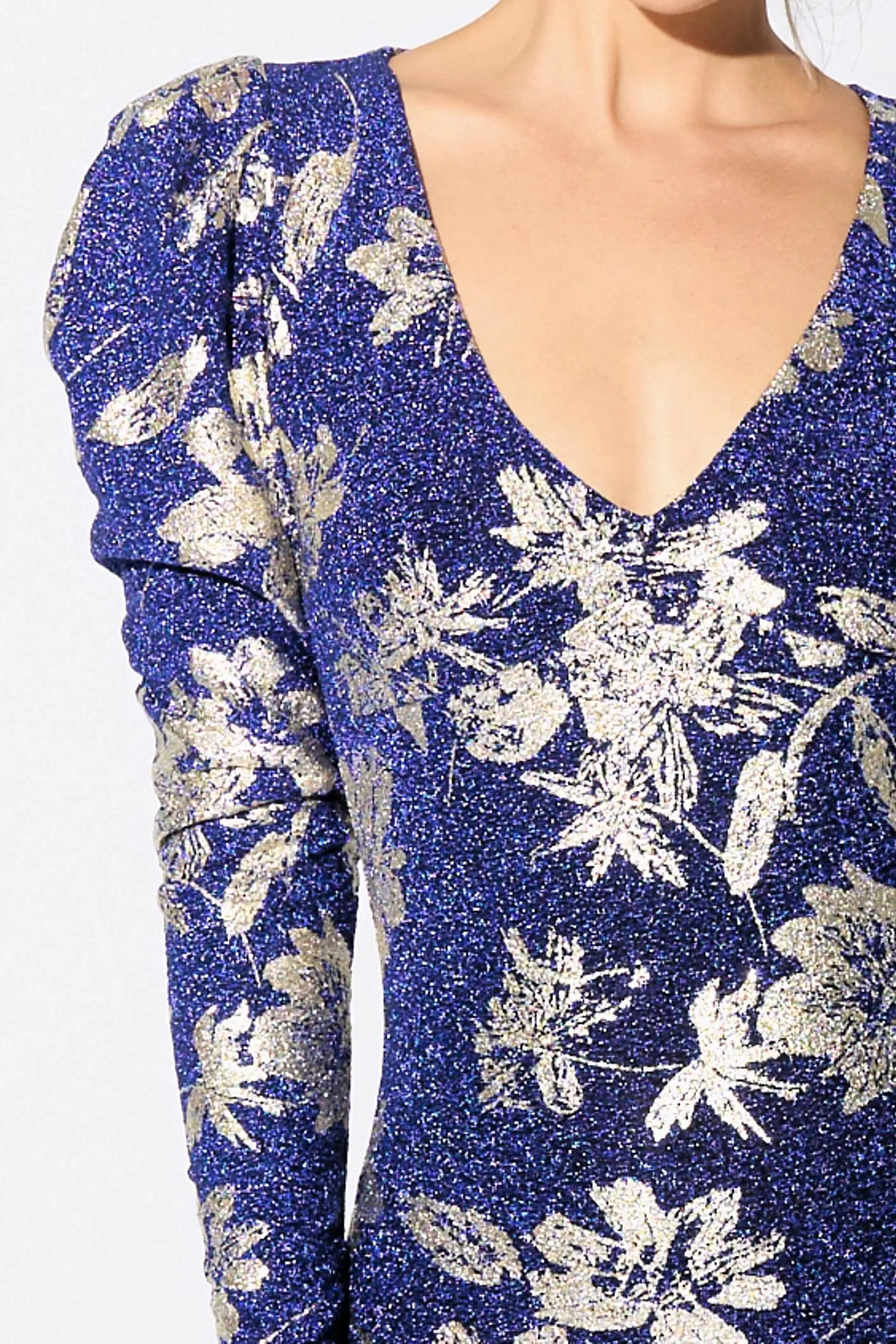 MPD1189-W / LUXE METALLIC LUREX FLORAL PRINT MINI DRESS sold by privy product image thumbnail 5