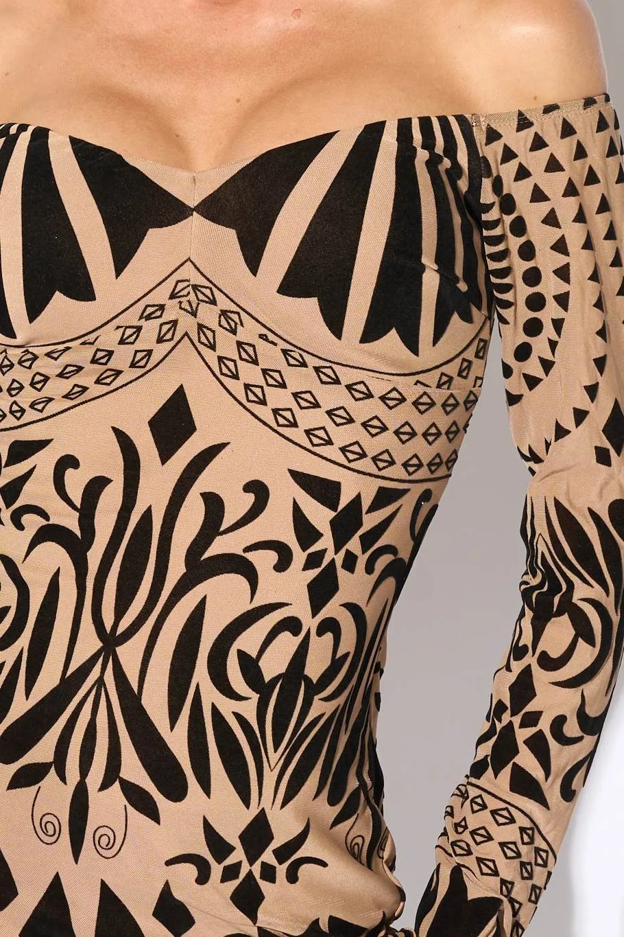 LUXE VELVET FLOCKING MESH OFF SHOULDER MINI DRESS sold by privy product image thumbnail 5