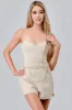 AJ1083B / LUXE SEQUINS TWEED WITH CHAIN WAIST BELT ROMPER sold by privy