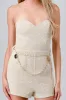 AJ1083B / LUXE SEQUINS TWEED WITH CHAIN WAIST BELT ROMPER sold by privy