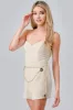AJ1083B / LUXE SEQUINS TWEED WITH CHAIN WAIST BELT ROMPER sold by privy