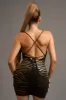 METALLIC GLITTER VELVET SLEEVELESS TANK MINI DRESS sold by privy