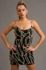 ABSTRACT PRINT MESH SLEEVELESS TANK MINI DRESS sold by privy