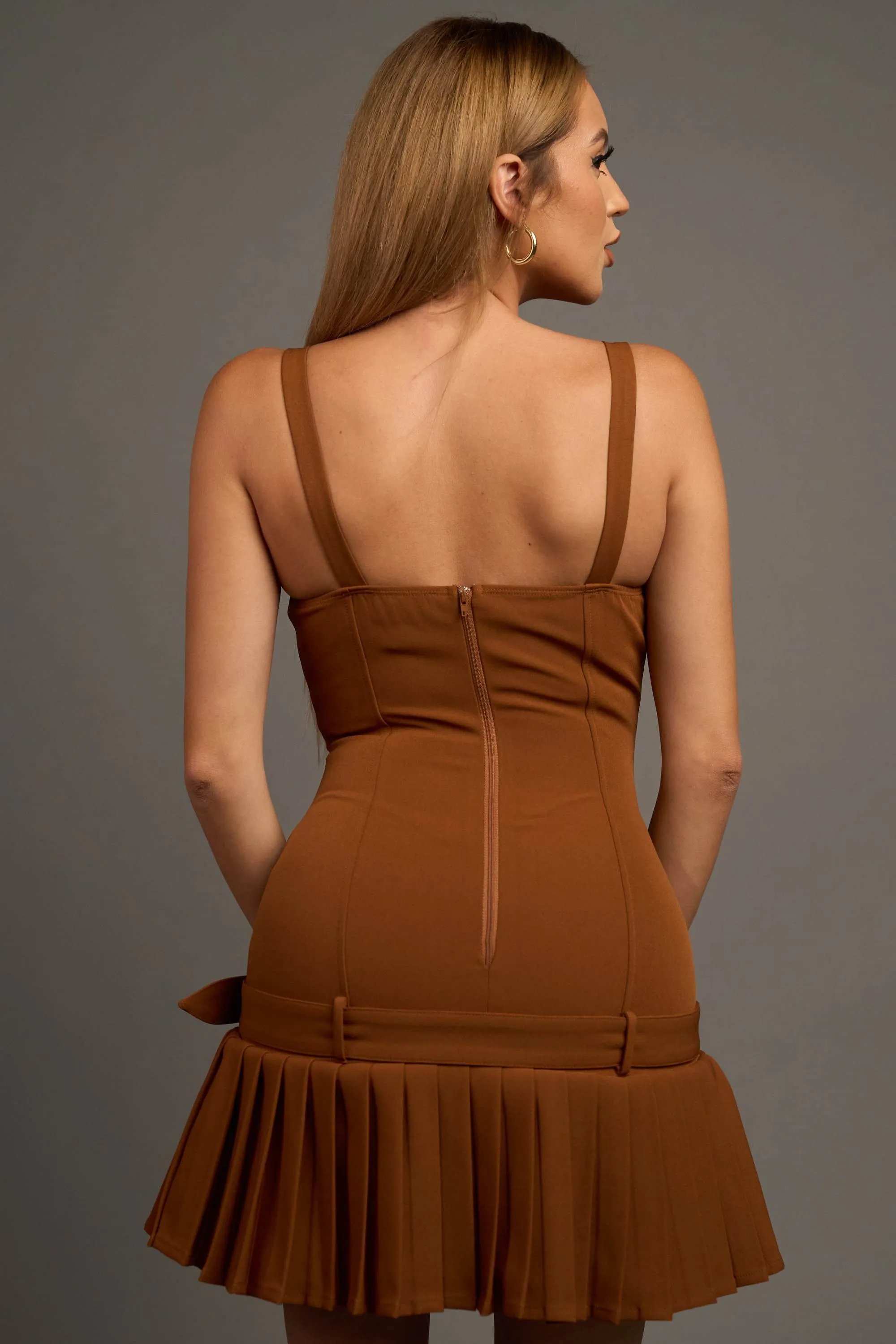 CHIC SWEETHEART WAIST BELTED PLEATED SKIRT DRESS sold by privy product image thumbnail 3