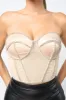 LUXE SATIN RHINESTONE TRIM SWEETHEART BUSTIER TOP sold by privy