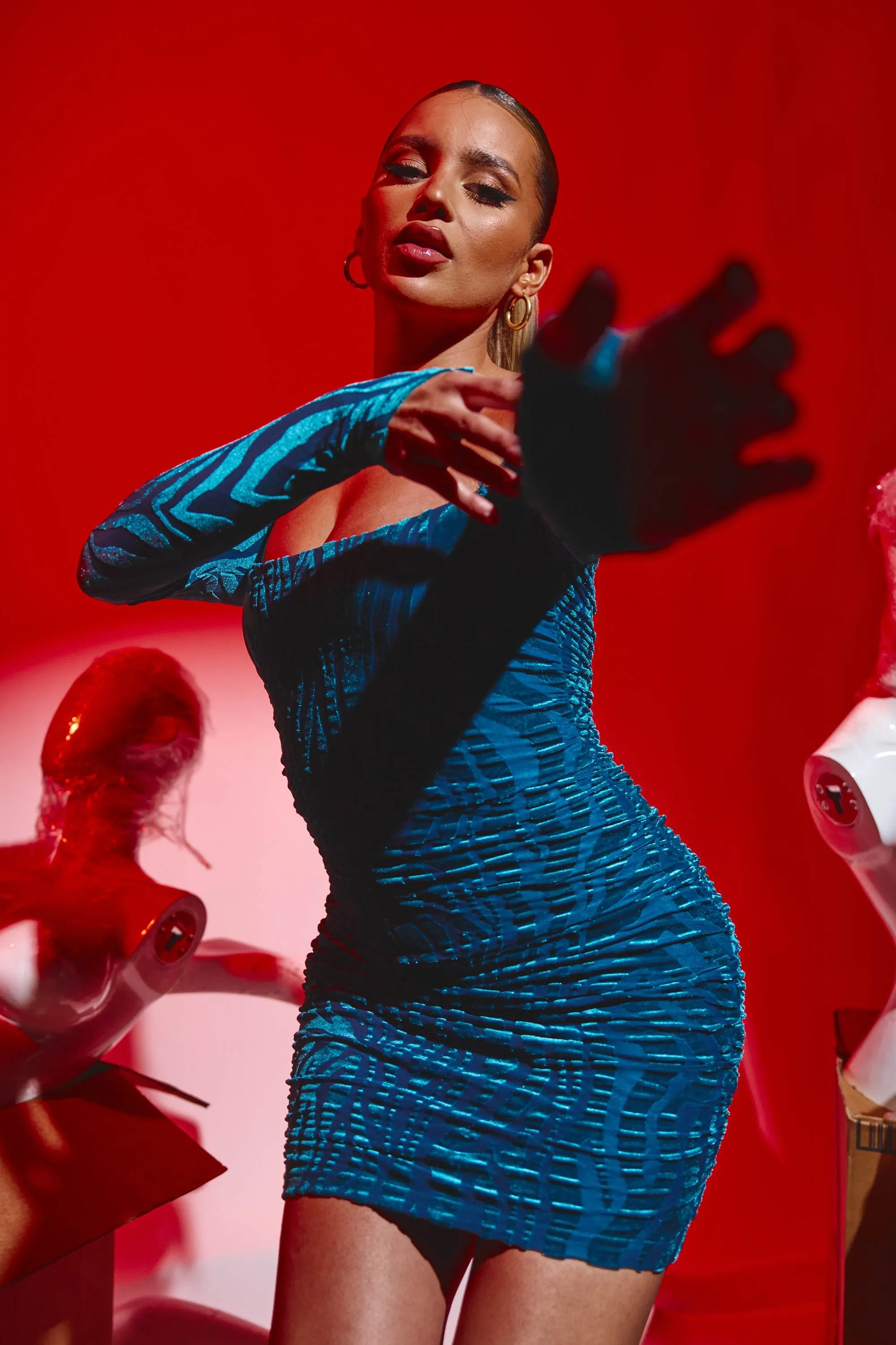 SEXY BURNOUT MESH VELVET OFF SHOULDER MINI DRESS sold by privy