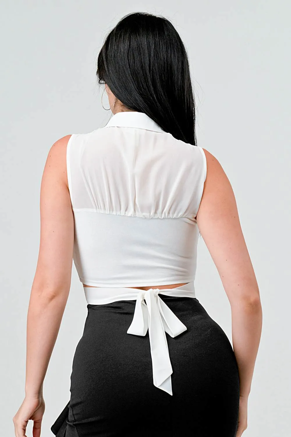 SEXY CREPE SLEEVELESS TIE BACK TANK TOP sold by privy product image thumbnail 3