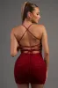 LUXE SQUARE HOTFIXS MESH DRAWSTRING MINI DRESS sold by privy