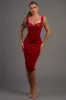 LUXE VELVET LACE SWEETHEART BODYCON MIDI DRESS sold by privy