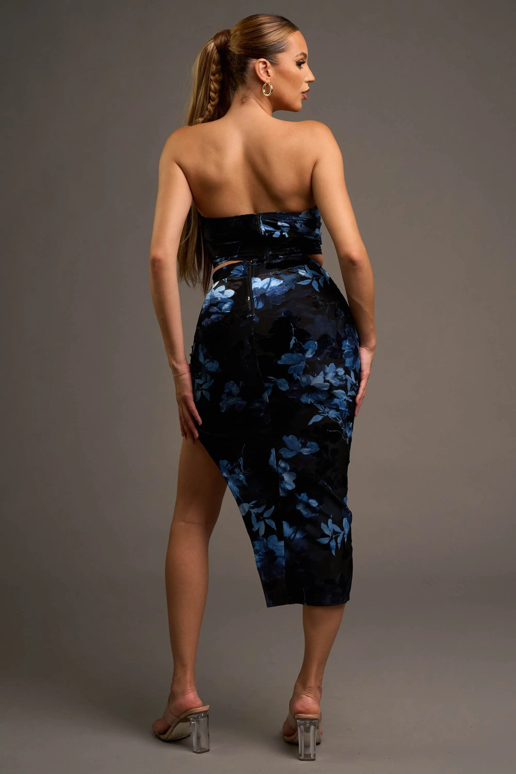 PS9222K / ROMANTIC FLORAL VELVET MESH TUBE TOP & SKIRT SETS sold by privy product image thumbnail 3