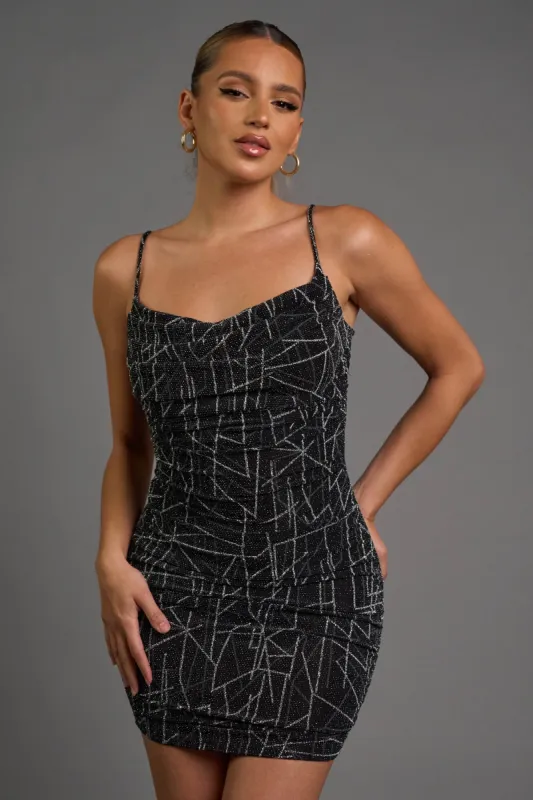 CHIC METALLIC SLINKY GLITTER TANK MINI DRESS sold by privy