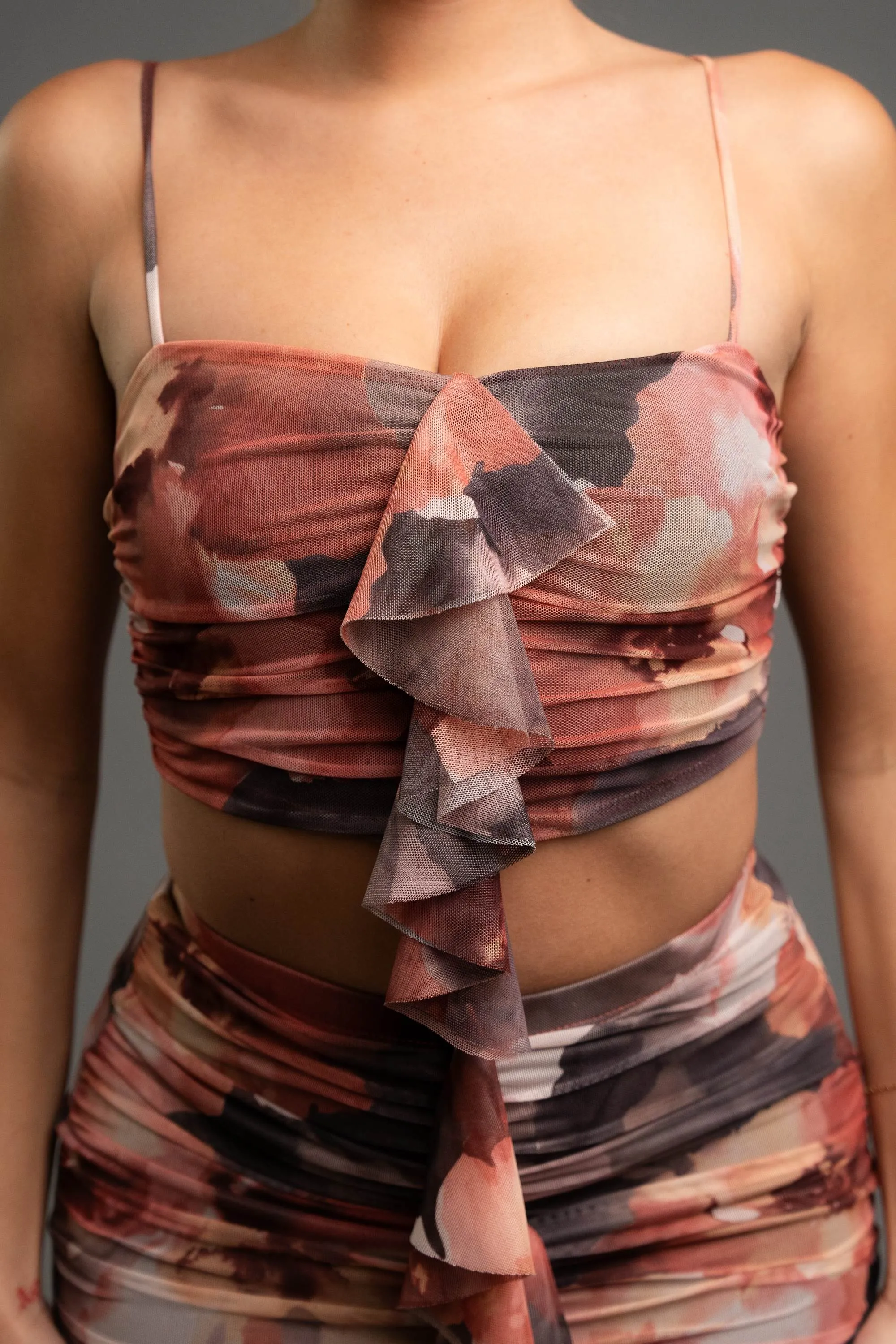 ROMANTIC FLORAL PRINT MESH CROP TOP & SKIRT SETS sold by privy product image thumbnail 5