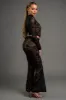 SEE-THRU STRETCH LACE CROP TOP & FLARE PANTS SET sold by privy