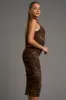 CHIC FLORAL VELVET FLOCKING MESH HALTER MIDI DRESS sold by privy