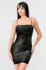 LUXE FOILD MESH SLEEVELESS BODYCON MINI DRESS sold by privy