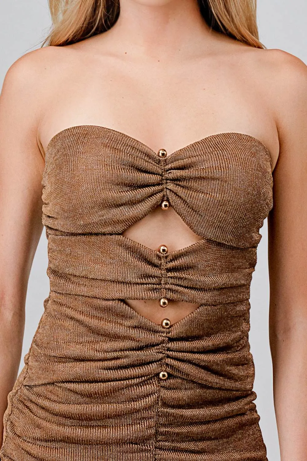 AD4023S / LUXE METALLIC KNIT W/ METAL BAR TRIM MAXI DRESS sold by privy product image thumbnail 5