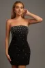 LUXE HOTFIX STONES EMBELLISHED TUBE MINI DRESS sold by privy