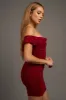 SHINY LUREX MESH RUFFLED OFF SHOULDER MINI DRESS sold by privy
