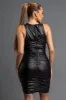 CHIC SHEER RUFFLED DRAPED HATLTER MINI DRESS sold by privy