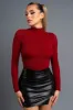CHIC RHINESTONE EMBELLISHED MOCK NECK BODYSUIT TOP sold by privy