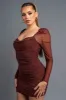 PD77635EST / LUXE MESH HOTFIXS STONES COWL NECK MINI DRESS sold by privy