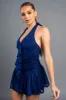GLITTER MESH RUFFLED DRAPED RUCHED SKATER DRESS sold by privy