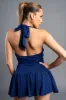 GLITTER MESH RUFFLED DRAPED RUCHED SKATER DRESS sold by privy