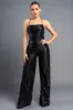 GLAM SEQUINS DRAWSTRING LACE BACK JUMPSUIT sold by privy