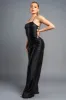 GLAM SEQUINS DRAWSTRING LACE BACK JUMPSUIT sold by privy