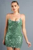 SEXY SEQUINS GOLD CHAIN STRAPS JEWELED MINI DRESS sold by privy