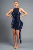 LUXE SEQUINS RUFFLED DRAPED SLEEVELESS MINI DRESS sold by privy