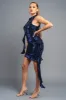 LUXE SEQUINS RUFFLED DRAPED SLEEVELESS MINI DRESS sold by privy