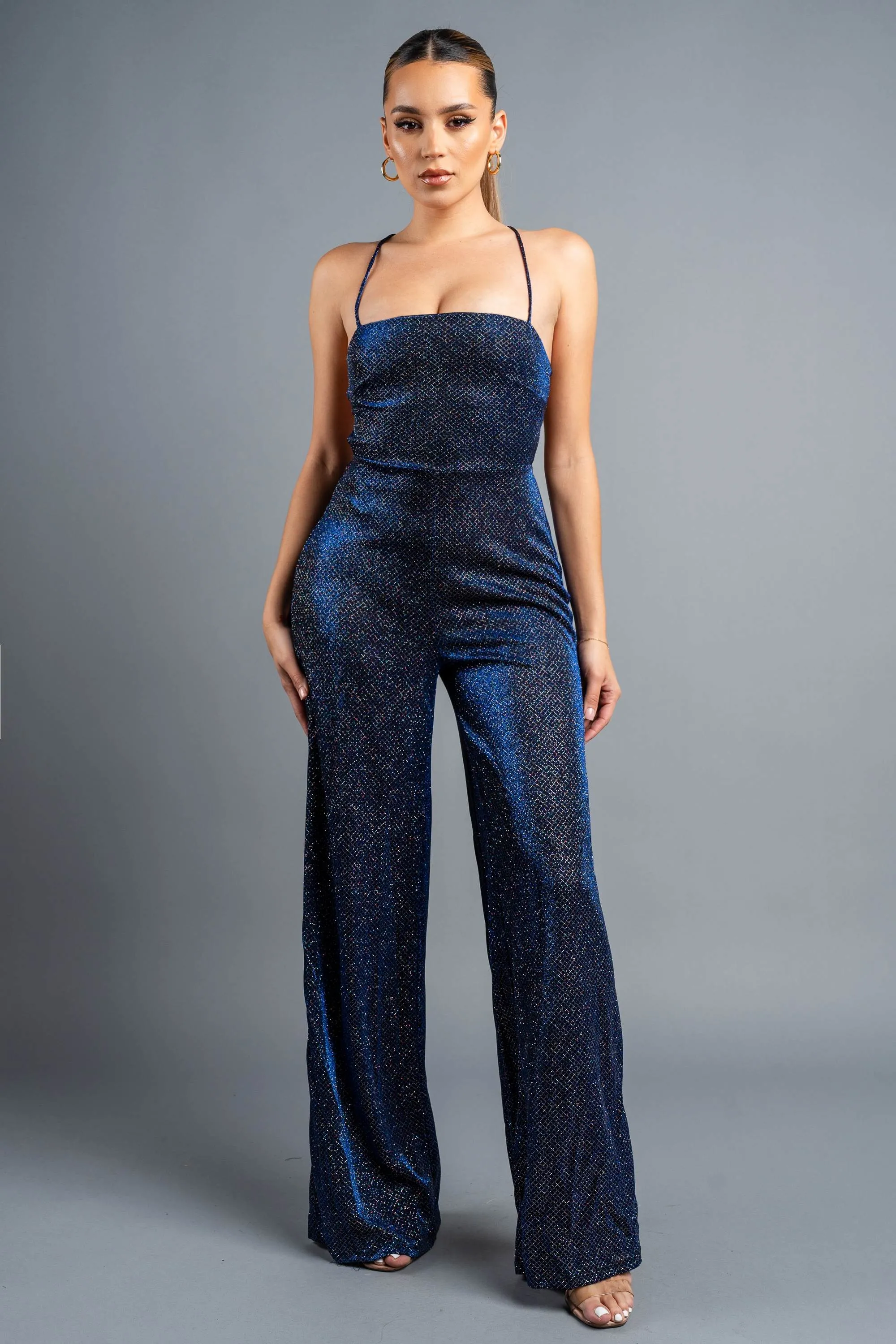 CHIC GLITTER SLEEVELESS DRAWSTRING BACK JUMPSUIT sold by privy product image thumbnail 4