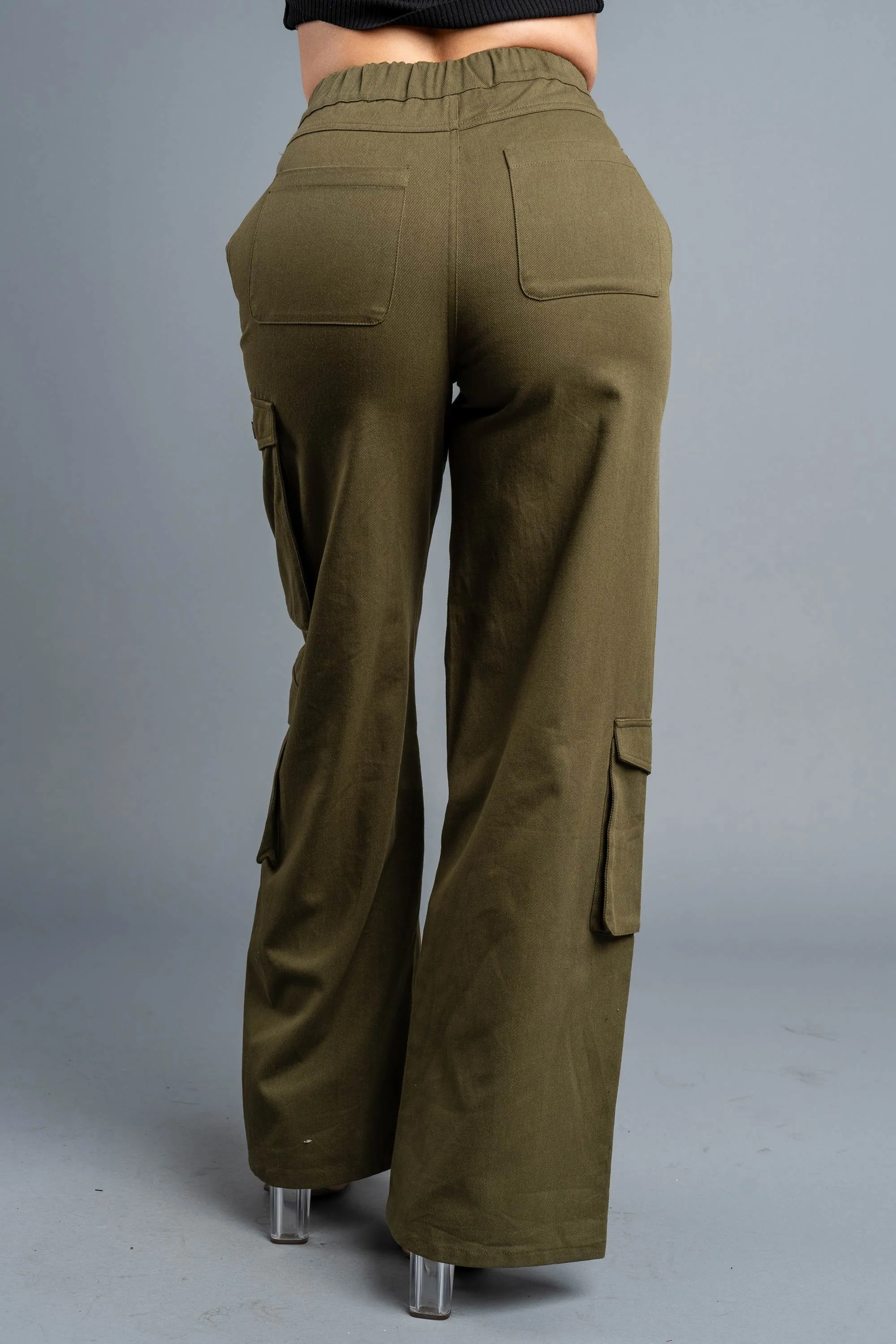 TWILL COTTON POCKETS FULL LENGTH CARGO PANTS sold by privy product image thumbnail 4