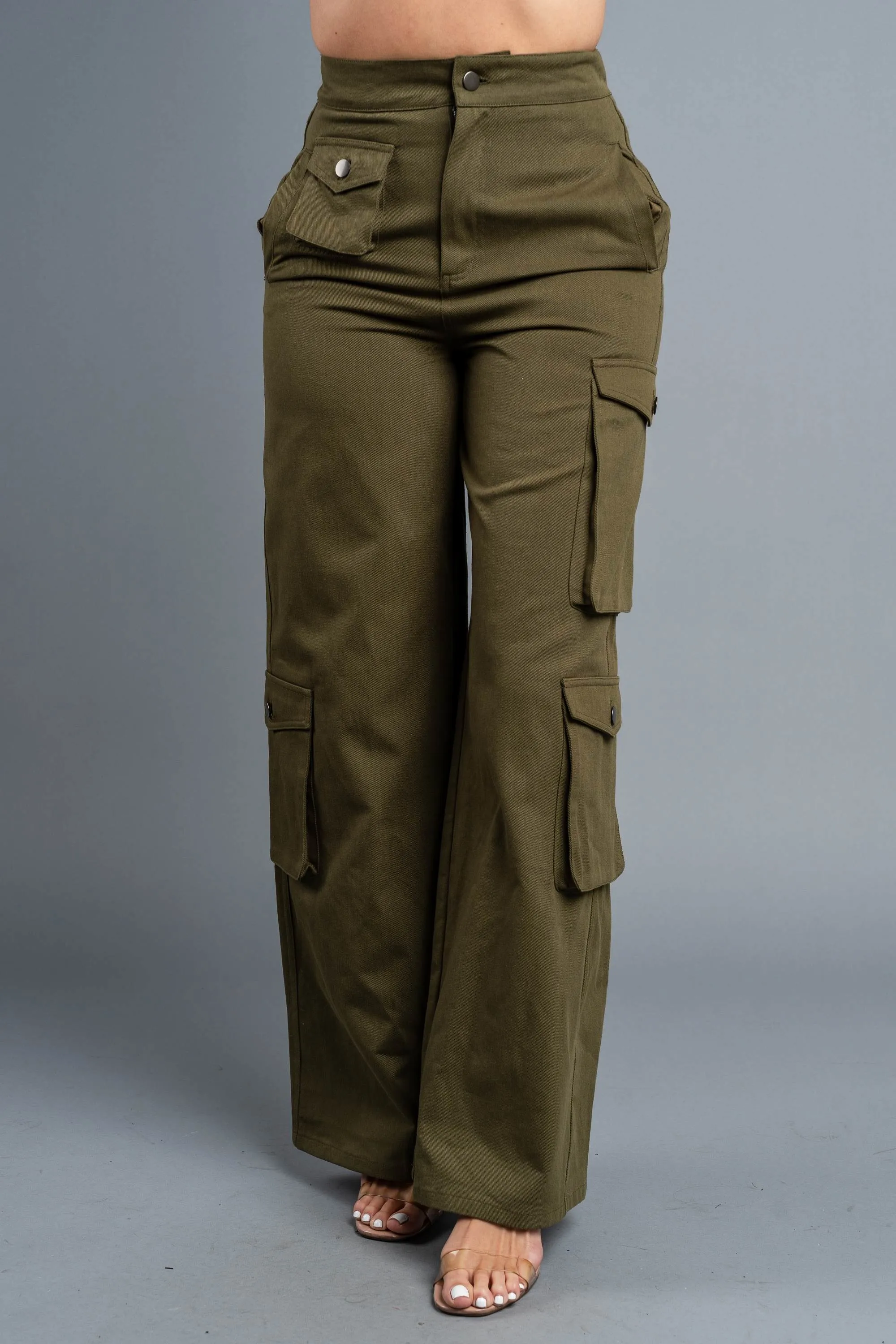 TWILL COTTON POCKETS FULL LENGTH CARGO PANTS sold by privy product image thumbnail 2