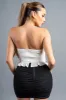 LUXE SHINNY LUREX MESH ROSETTES TUBE CROPPED TOP sold by privy