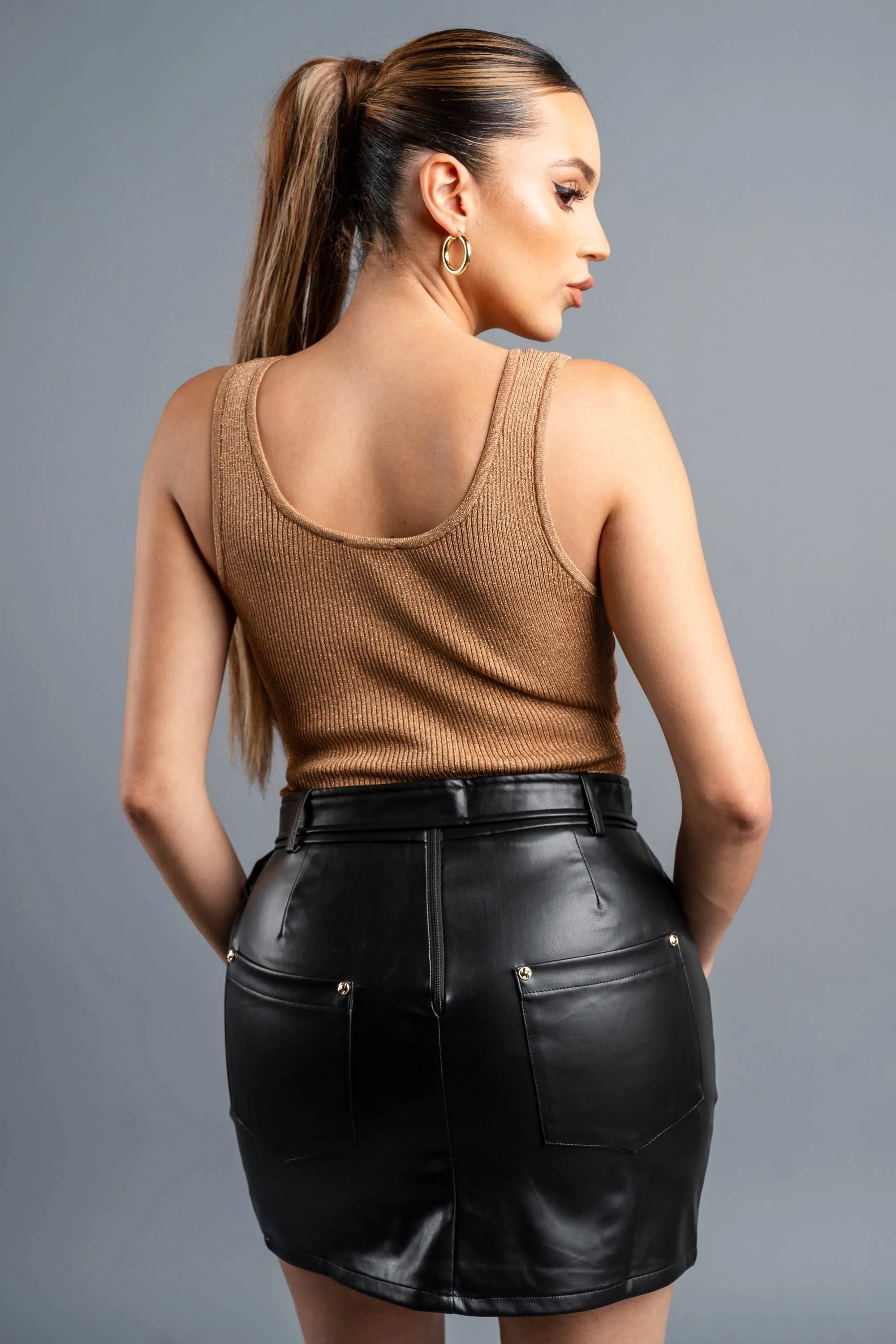 CHIC METALLIC LUREX RIB SCOOP NECK BODYSUIT sold by privy product image thumbnail 3
