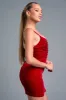 LUXE STRETCH VELVET PEARL EMBELLISHED MINI DRESS sold by privy